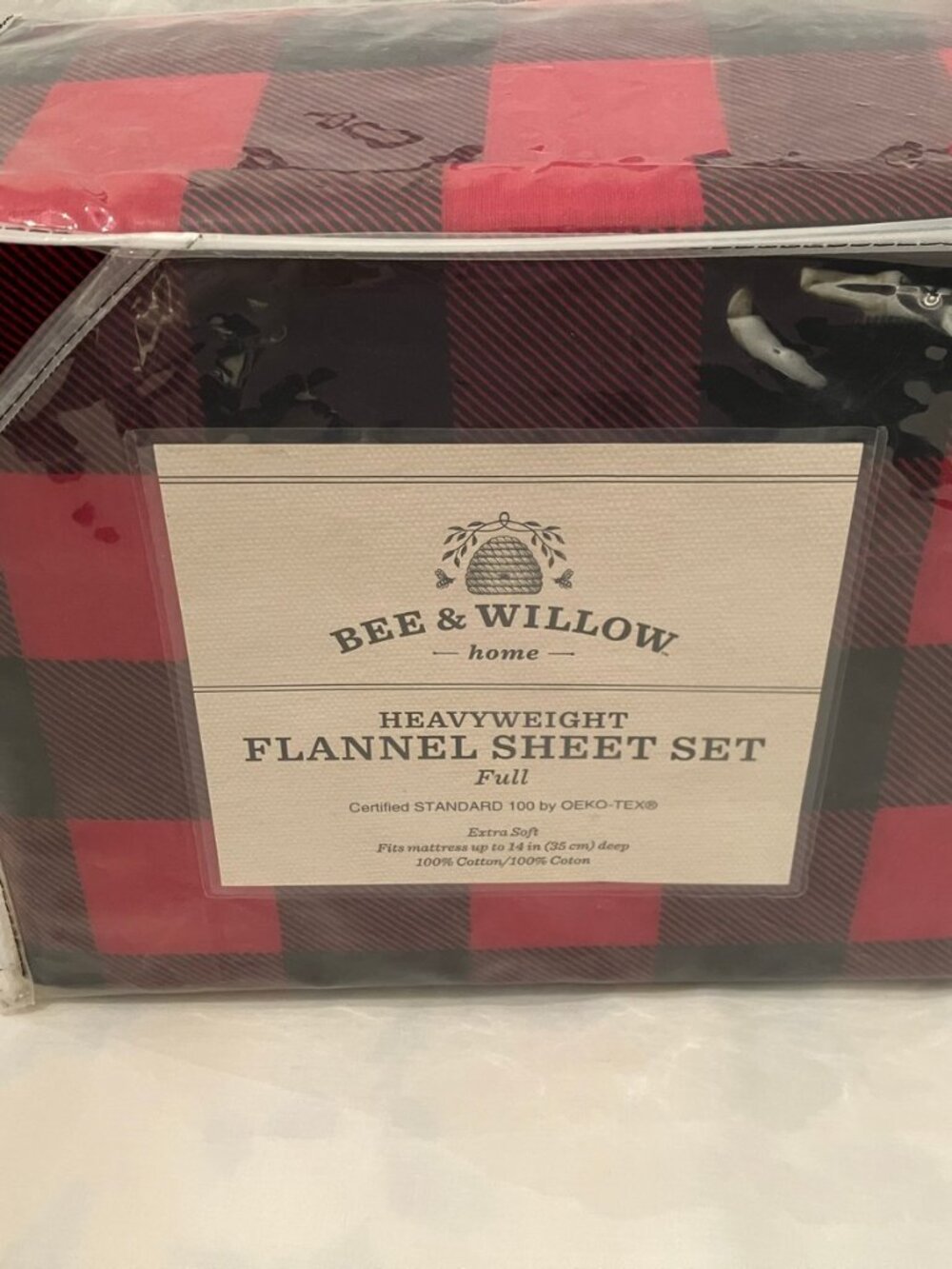 Bee & Willow Buffalo Check Heavyweight Flannel Sheet Set, New in Package